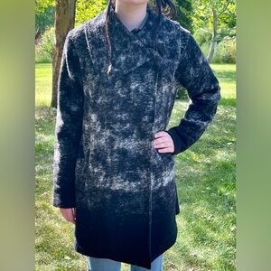 paraphrase speckled black wool coat